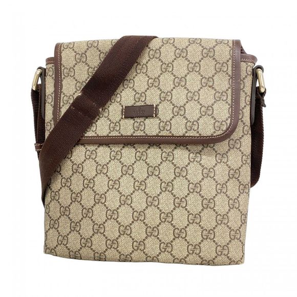 Gucci GG Supreme Shoulder Bag 223666 Brown PVC with Champagne Gold Hardware Pre- - Picture 1 of 10